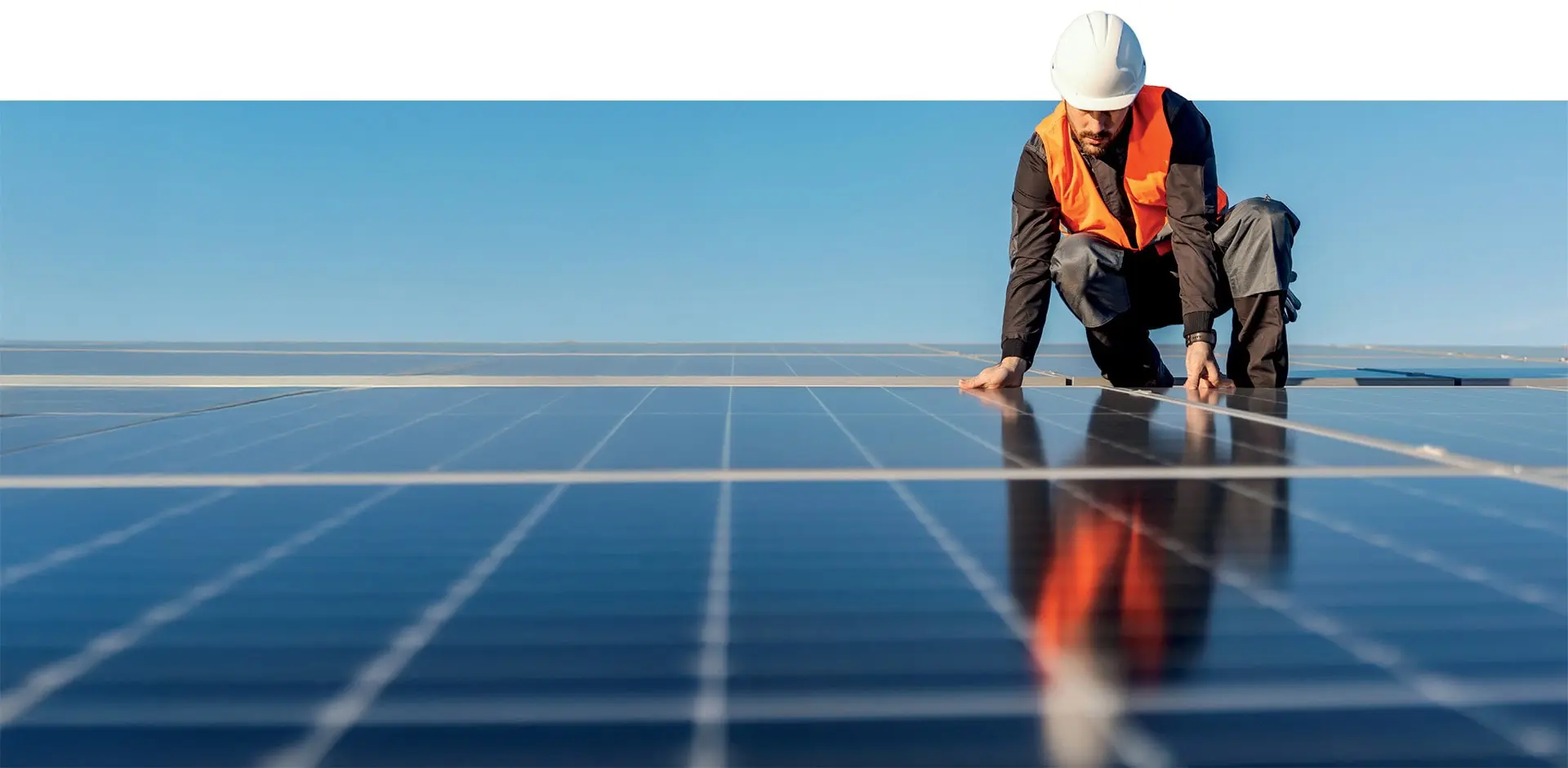 Solar panel worker